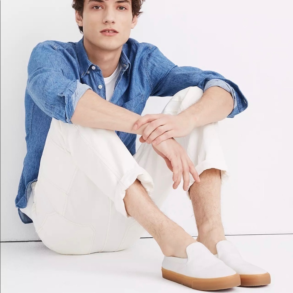 MADEWELL Mens Unisex Sidewalk Slip-On Sneakers in Recycled Canvas Size Mens 9M